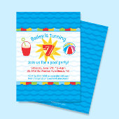 Invitation d'anniversaire de la fête de la piscine