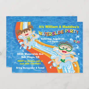 Invitation d'anniversaire de la fête de la piscine
