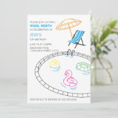 Invitation d'anniversaire de la fête de la piscine (Debout devant)