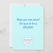 Invitation d'anniversaire de la fête de la piscine (Dos)