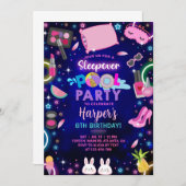 Invitation d'anniversaire de la fête de la piscine (Devant / Derrière)