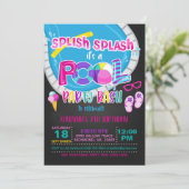 Invitation d'anniversaire de la fête de la piscine (Debout devant)