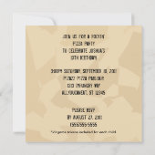 Invitation d'anniversaire de la fête de la pizza (Dos)