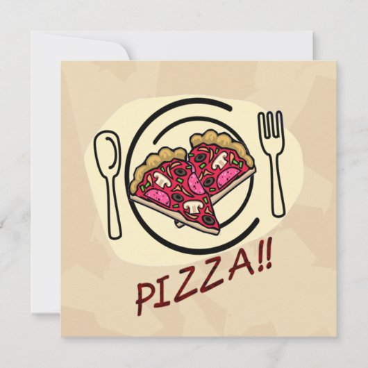 Invitation d'anniversaire de la fête de la pizza (Devant)