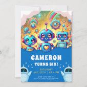 Invitation d'anniversaire de la fête de la robotiq (Devant)