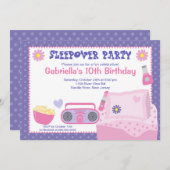 Invitation d'anniversaire de la fête de Purple Stw (Devant / Derrière)