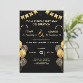 Invitation d'anniversaire de la fête double (Debout devant)