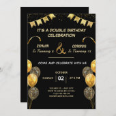 Invitation d'anniversaire de la fête double (Devant / Derrière)
