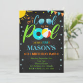 Invitation d'anniversaire de la fête du Cool noir (Debout devant)