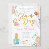 Invitation d'anniversaire de la fête du glam | Par (Devant)
