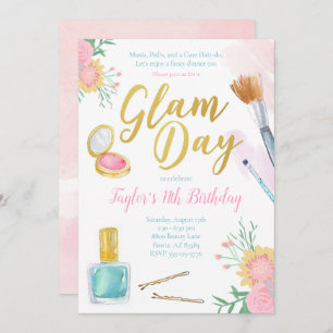 Invitation d'anniversaire de la fête du glam Par