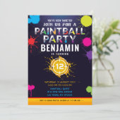 Invitation d'anniversaire de la fête du Paintball (Debout devant)