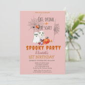 Invitation d'anniversaire de la fête Éffrayante de (Debout devant)