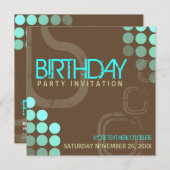 Invitation d'anniversaire de la fête Electro Retro (Devant / Derrière)