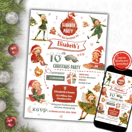 Invitation d'anniversaire de la fête Elf Swood