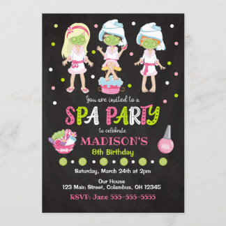 Invitation d'anniversaire de la fête Spa