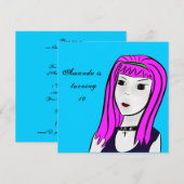 Invitation d'anniversaire de la fille Anime (Devant / Derrière)