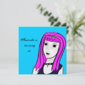 Invitation d'anniversaire de la fille Anime (Debout devant)
