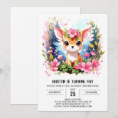 Invitation d'anniversaire de la fille Boho de Pink (Devant / Derrière)