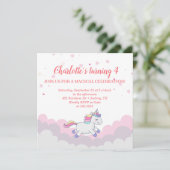 Invitation d'anniversaire de la fille Cloud & Unic (Debout devant)