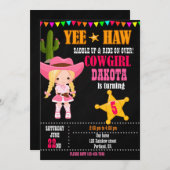 Invitation d'anniversaire de la fille Country West (Devant / Derrière)