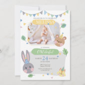 Invitation d'anniversaire de la fille d'animaux de (Devant)