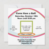 Invitation d'anniversaire de la fille de basket-ba (Dos)