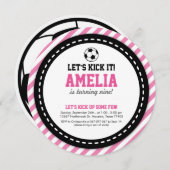 Invitation d'anniversaire de la fille de football (Devant / Derrière)