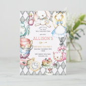 Invitation d'anniversaire de la fille de Tea Party (Debout devant)