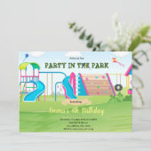 Invitation d'anniversaire de la fille de terrain d (Debout devant)