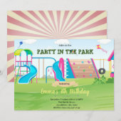 Invitation d'anniversaire de la fille de terrain d (Devant / Derrière)