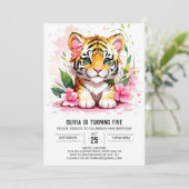 Invitation d'anniversaire de la fille de tigre d'a (Debout devant)