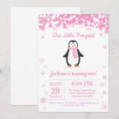 Invitation d'anniversaire de la fille d'hiver de P (Devant / Derrière)