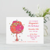 Invitation d'anniversaire de la fille d'oiseau d'a (Debout devant)