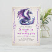 Invitation d'anniversaire de la fille Dragon (Debout devant)