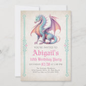 Invitation d'anniversaire de la fille Dragon (Devant)