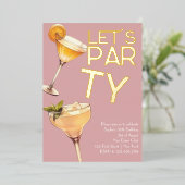 Invitation d'anniversaire de la fille du cocktail  (Debout devant)