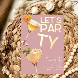 Invitation d'anniversaire de la fille du cocktail 