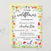 Invitation d'anniversaire de la fille fleur sauvag (Devant / Derrière)