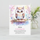 Invitation d'anniversaire de la fille Owl (Debout devant)