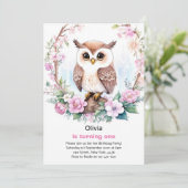 Invitation d'anniversaire de la fille Owl (Debout devant)