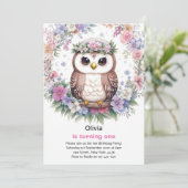 Invitation d'anniversaire de la fille Owl (Debout devant)
