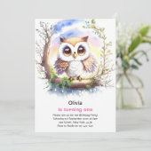 Invitation d'anniversaire de la fille Owl (Debout devant)