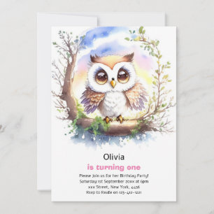 Invitation d'anniversaire de la fille Owl