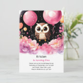Invitation d'anniversaire de la fille Owl Kids (Debout devant)