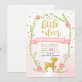 invitation d'anniversaire de la fille Pink Gold Wo (Devant / Derrière)