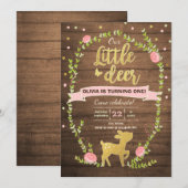 invitation d'anniversaire de la fille Pink Gold Wo (Devant / Derrière)