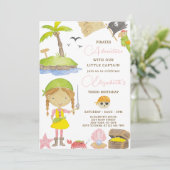 Invitation d'anniversaire de la fille Pirate (Debout devant)
