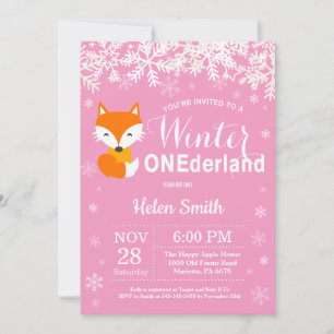 Invitation d'anniversaire de la fille renard Onede