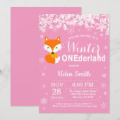 Invitation d'anniversaire de la fille renard Onede (Devant / Derrière)